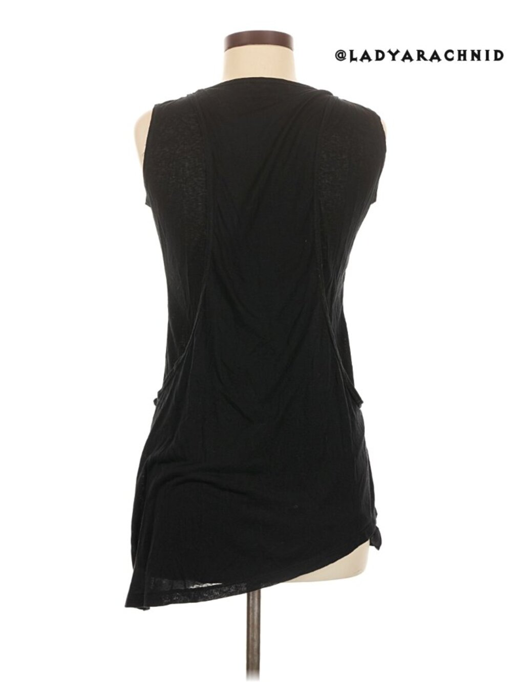 DISTURBIA asymmetrical goth sleeveless stretch tunic top size US6 - Picture 6 of 8